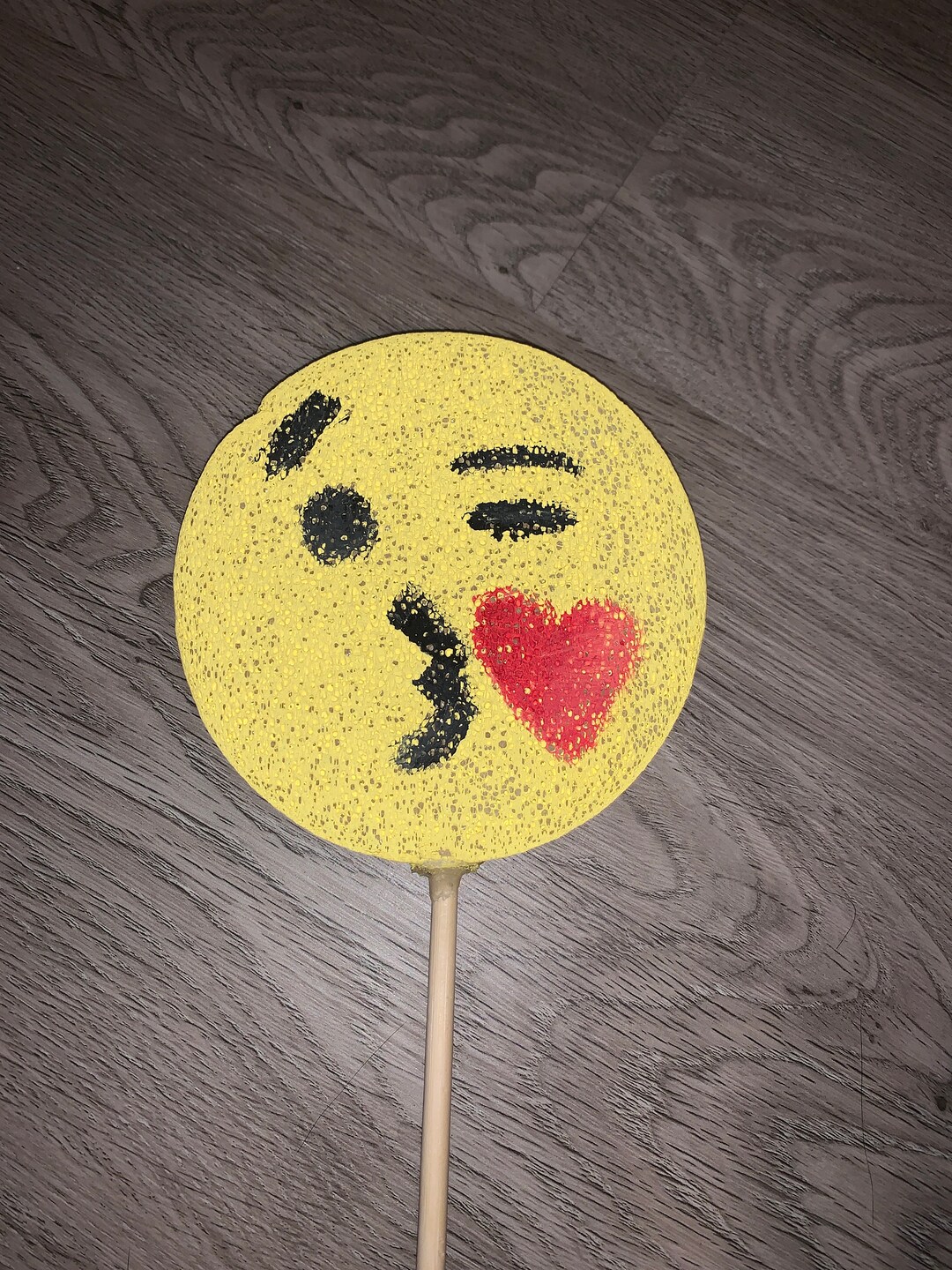 Kissy Emoji on a Stick Etsy
