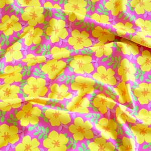 El Sol - Swimwear Fabric, Matte Polyester Spandex sold by the 1/2 meter, Floral Printed Fabric for swimwear, bikinis, activewear, costumes