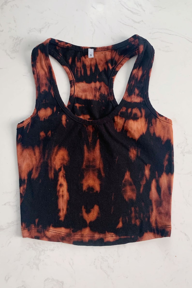 ABIGAIL Reverse Dye Racer Back Knit Crop Top