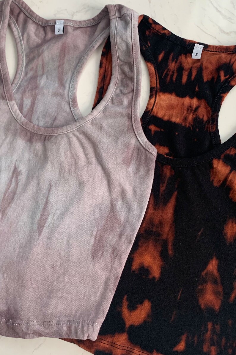 ABIGAIL Reverse Dye Racer Back Knit Crop Top