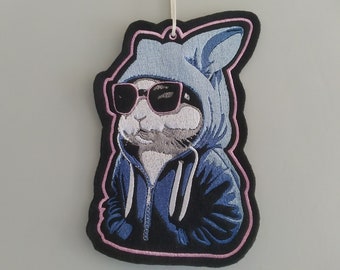 Maschinen Stickdatei - Osterhase cool Color Lichteffekt ITH Anhänger