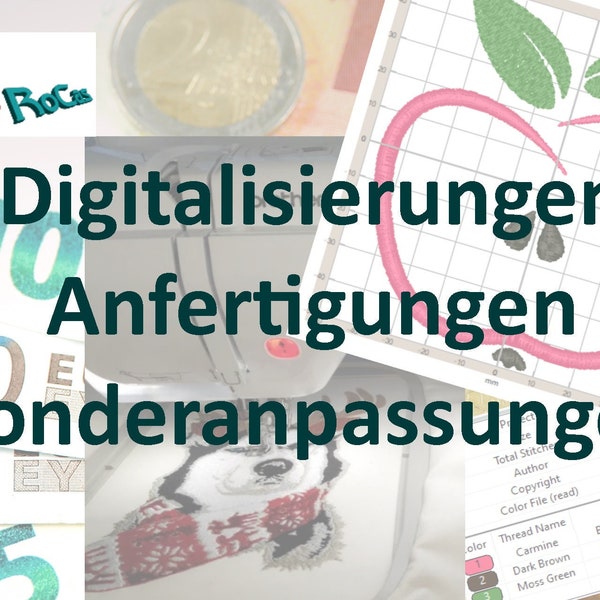 Digitalisierung Stickdatei, Sonderanpassungen und Anfertigungen