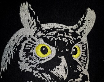 Fichier de broderie à la machine - Contours de hibou aux yeux élaborés