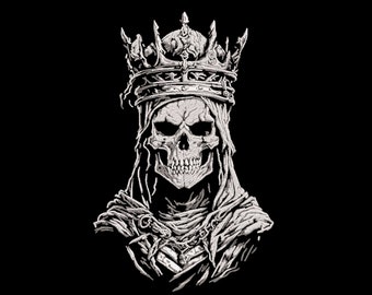 Machine embroidery file - Skeleton with crown light effect 15-16 x 26 cm, 20*17 cm JEF