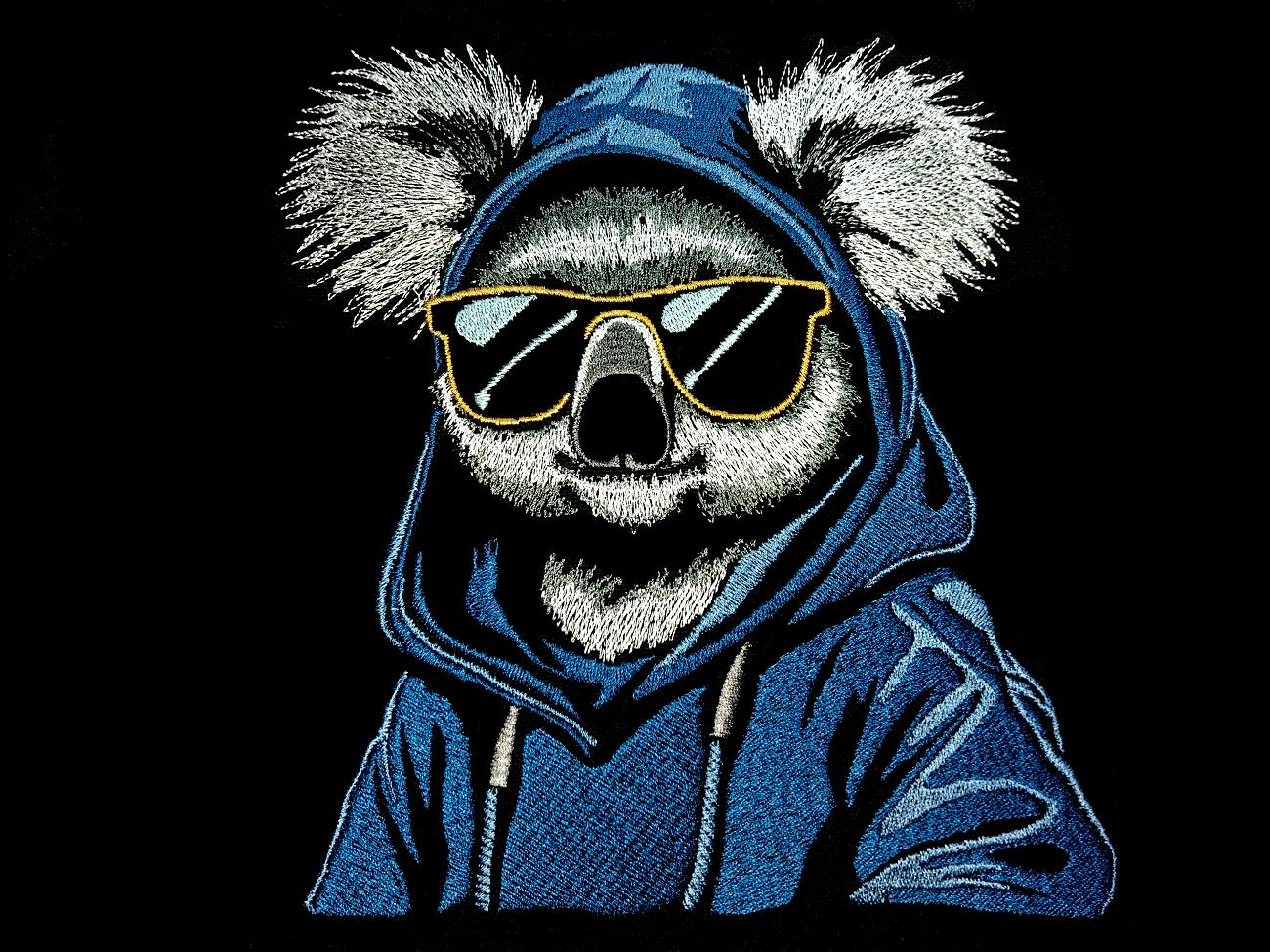 オーダー承り中です。ラミネート　ゆるっとへたうまタッチ 通勤ごくろうさまアニマル Machine Embroidery File - Koala Cool Color 18 X 18 Cm or 20 X 20
