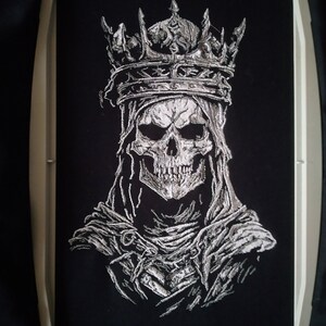 Machine Embroidery File - Skeleton With Crown Light Effect 15-16 X 26 ...