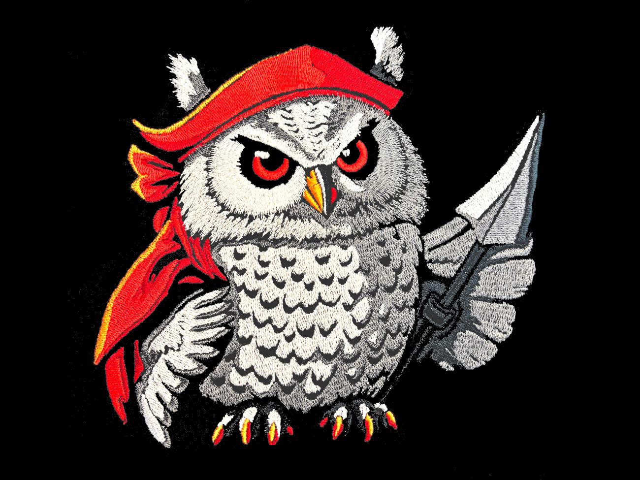 Machine Embroidery File - Owl Pirate Light Effect