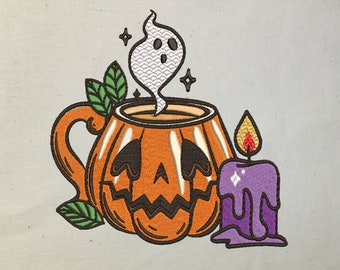 Machine Embroidery Design - Pumpkin Cup Halloween