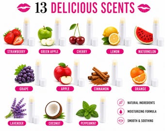Wholesale Scented Lip Balms with Custom Logo Labels | Private label | Vegan | Cruelty Free | Natural Ingredients
