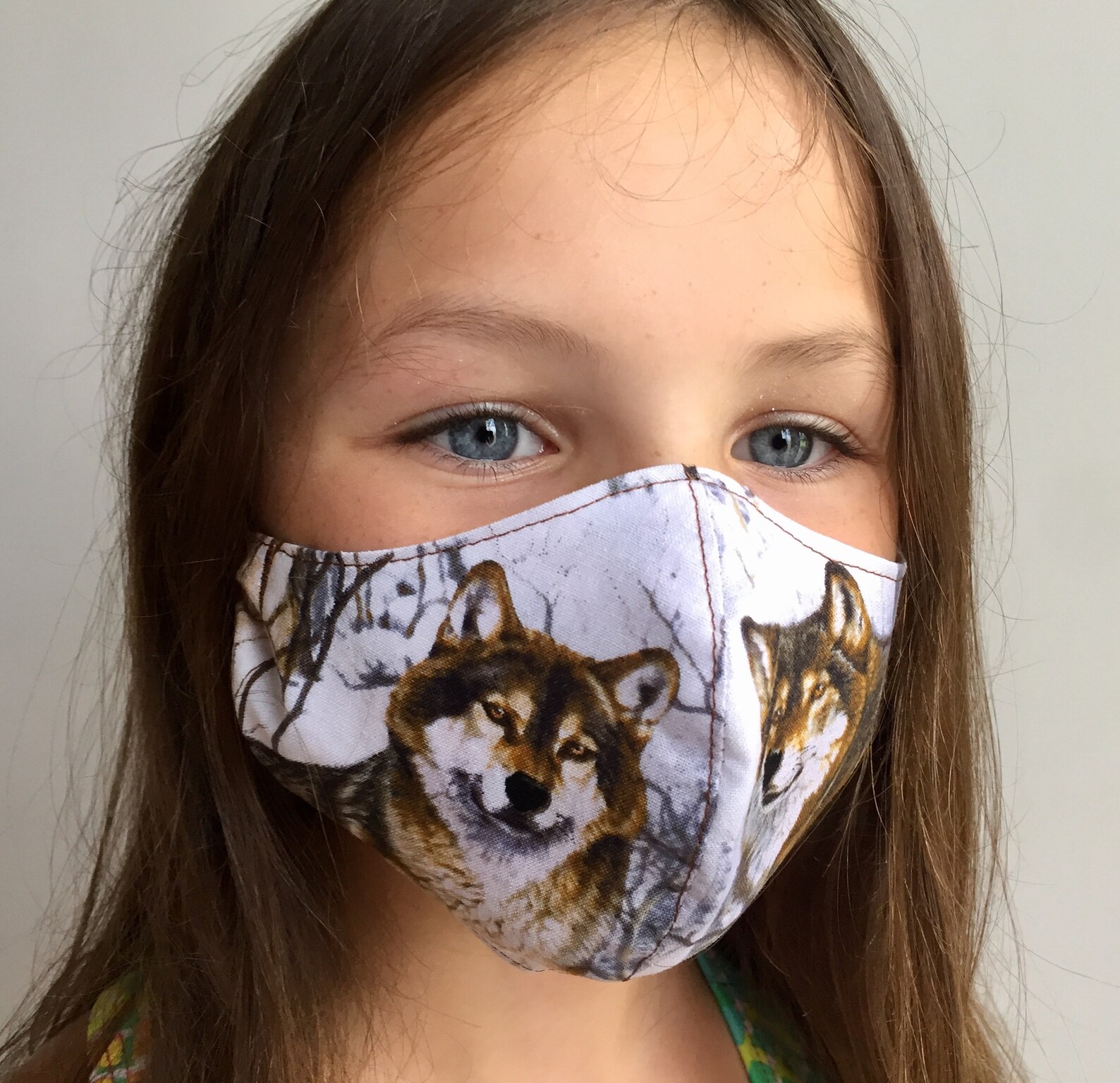 Child's Wolf Face Mask Kid / Child Fabric Face Mask With - Etsy