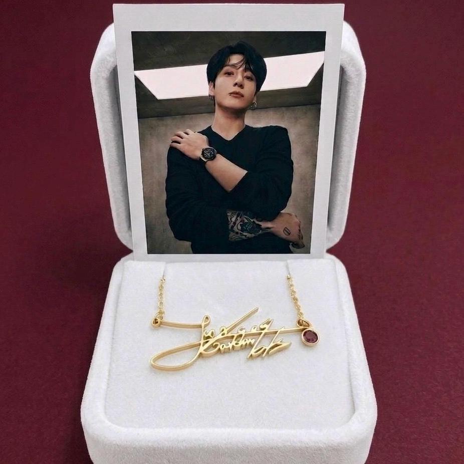 BTS JUNGKOOK Jk Kookie Signature Necklace Bts Merch | Kpop | Bts