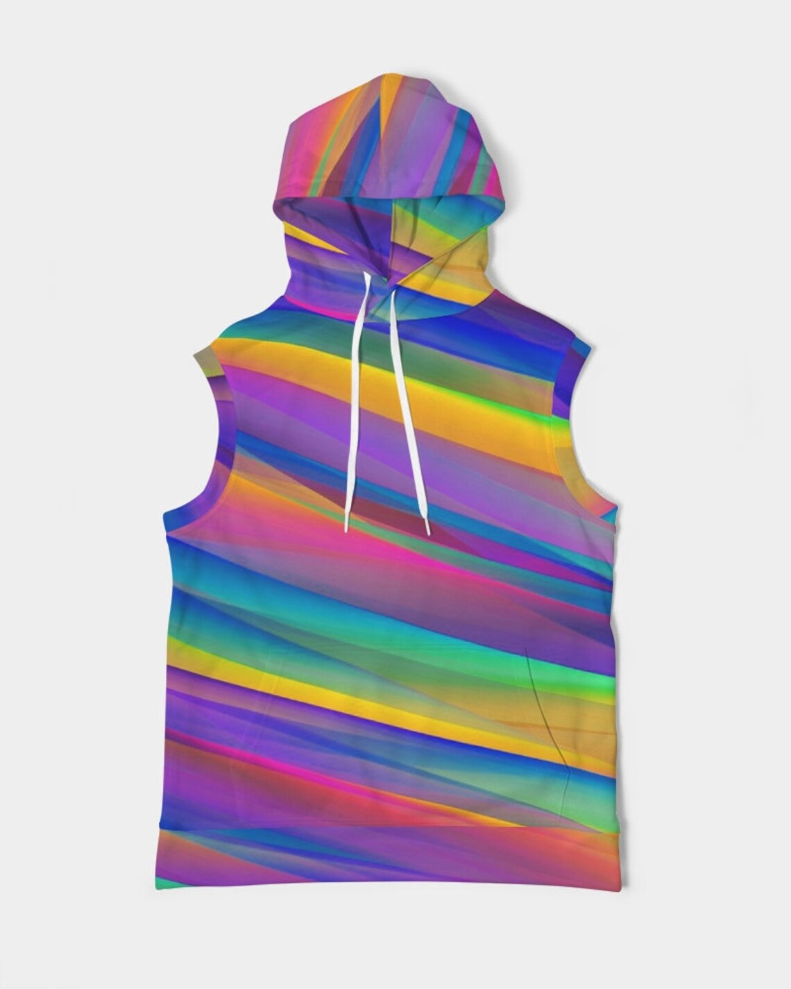 Men's Premium Heavyweight Sleeveless Hoodie Rainbow Etsy