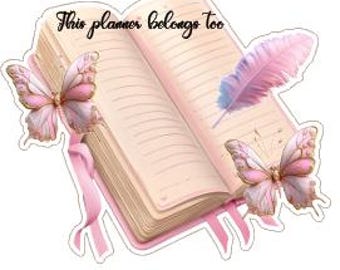 Esta agenda pertenece a. Pegatina troquelada