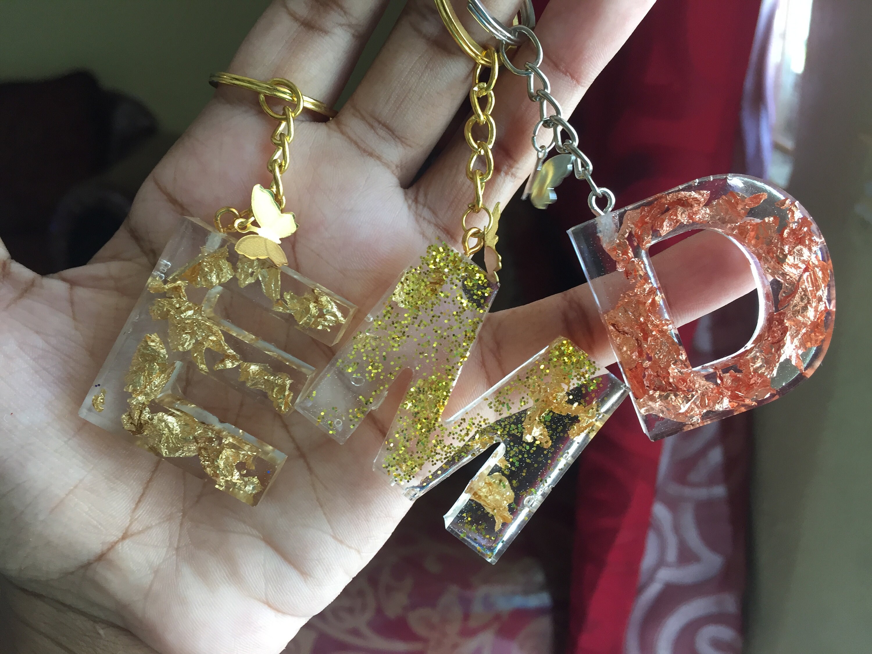 Resin Letter Keychains Initial Epoxy Accessories Etsy Ireland