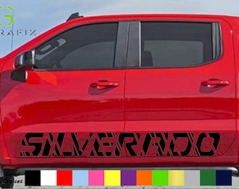 Kit de calcomanías gráficas laterales de vinilo para Chevy Chevrolet Silverado x2 CUALQUIER COLOR