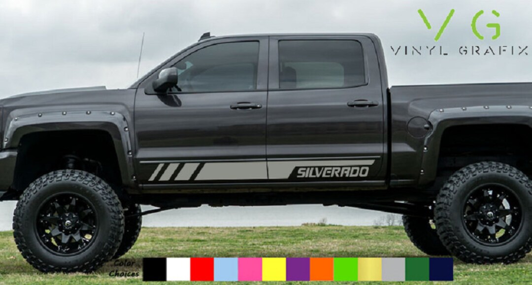 Chevrolet Chevy Silverado Vinyl Decal Sticker Graphics Kit Side Door – Any Color Available