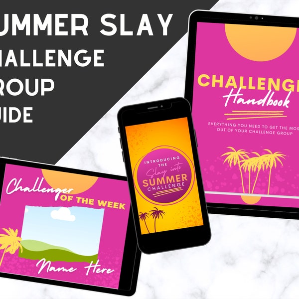 Summer Slay Health & Fitness Challenge Group Bundle for Coaches, Challenge Group Posting Guide, Summer Theme