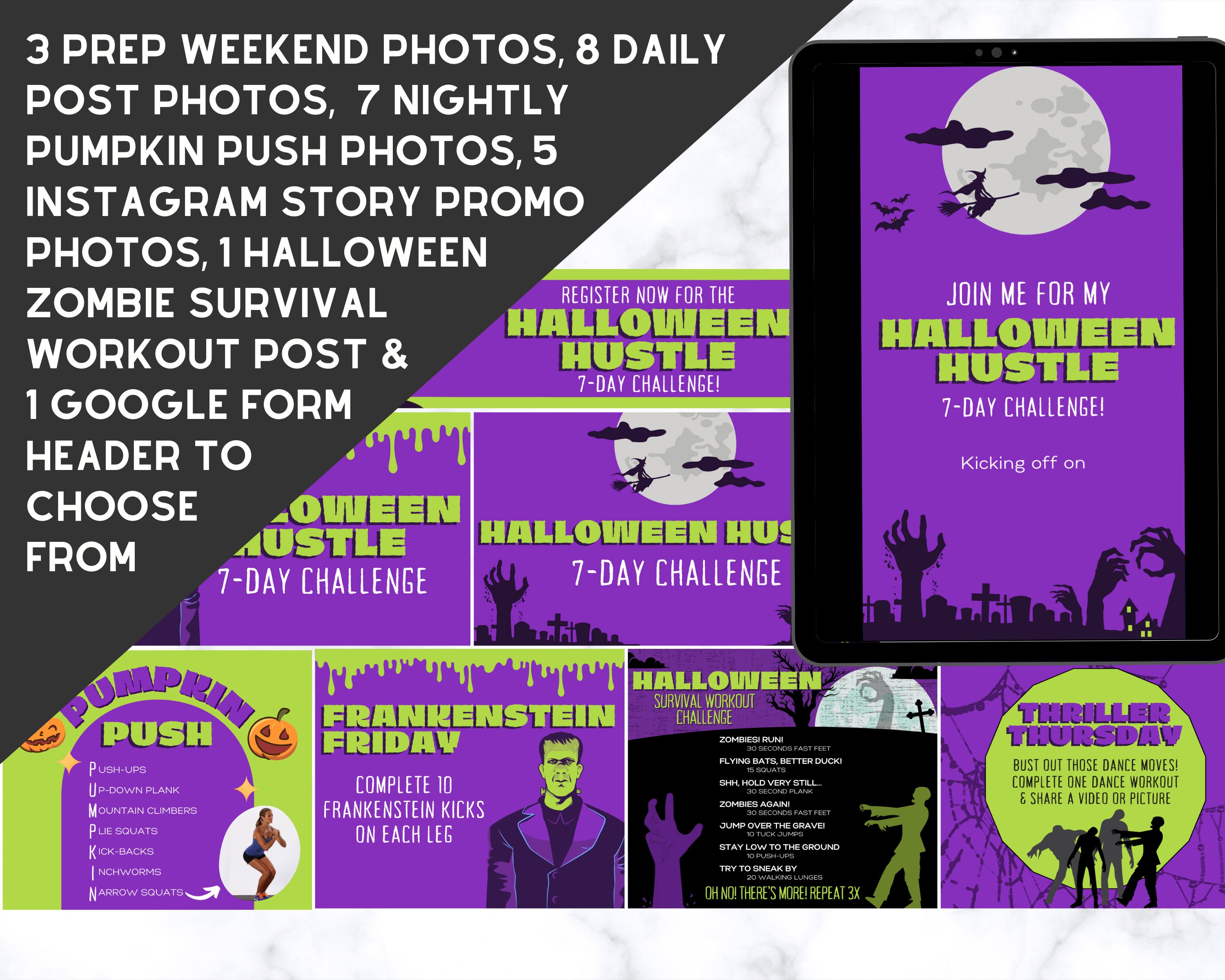 Halloween Hustle 7 Day Free Challenge Group, Posting Guide, Freemium Etsy