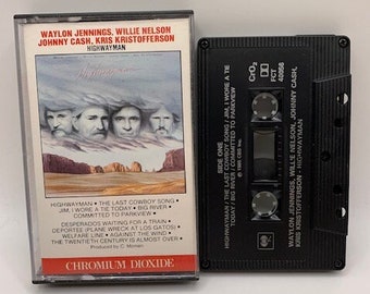 Waylon Jennings, Willie Nelson, Johnny Cash & Kris Kristofferson--Highwayman cassette tape
