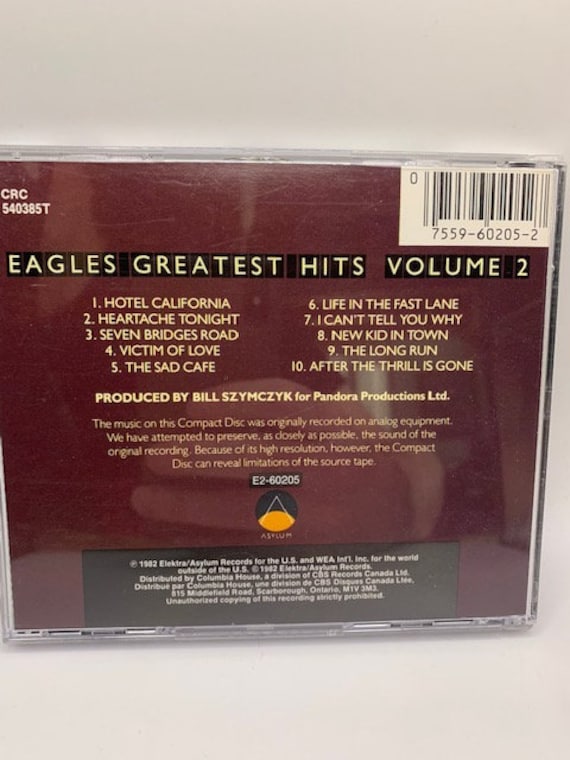 Eagles--greatest Hits Volume 2 CD - Etsy