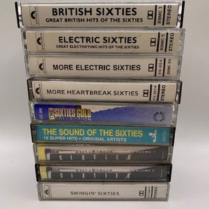 60&#39;s music compilation cassette tapes