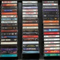 Vintage 90's pop, dance and hip-hop cassette tapes