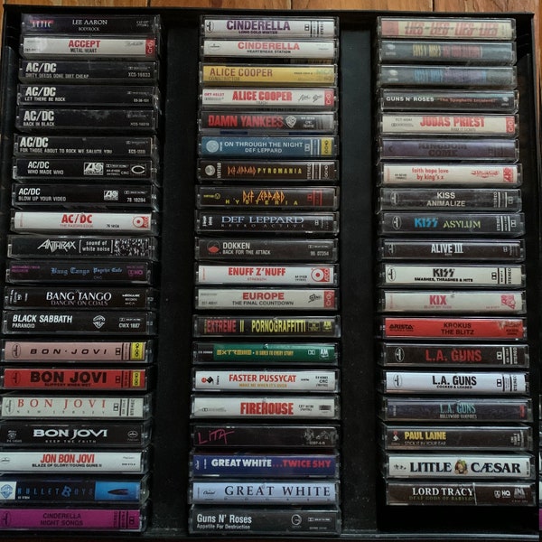 Cassettes Hair Metal/Hard Rock A-K (au choix)