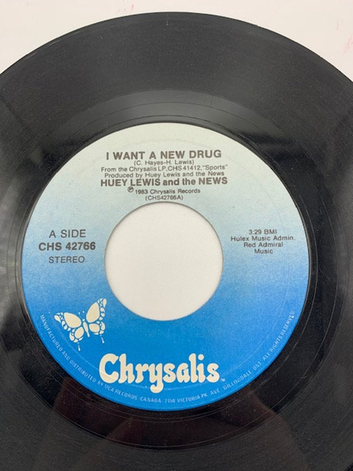 Vintage Huey Lewis & the News 45 rpm vinyl records, foto 4 di 4