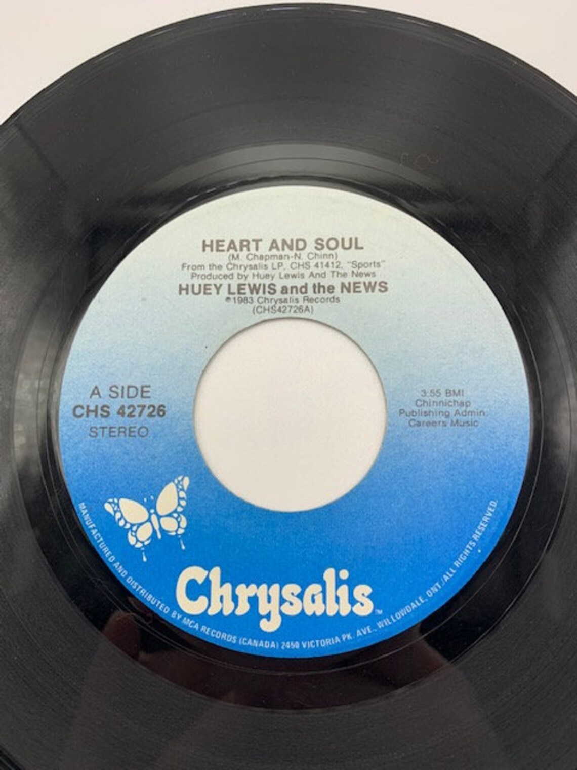 Vintage Huey Lewis & the News 45 rpm vinyl records, foto 3 di 4