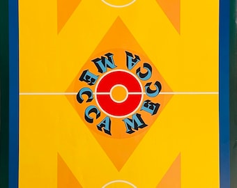 Robert Indiana Milwaukee-MECCA Poster, zeigt das Gemälde für den Basketball Court gemacht