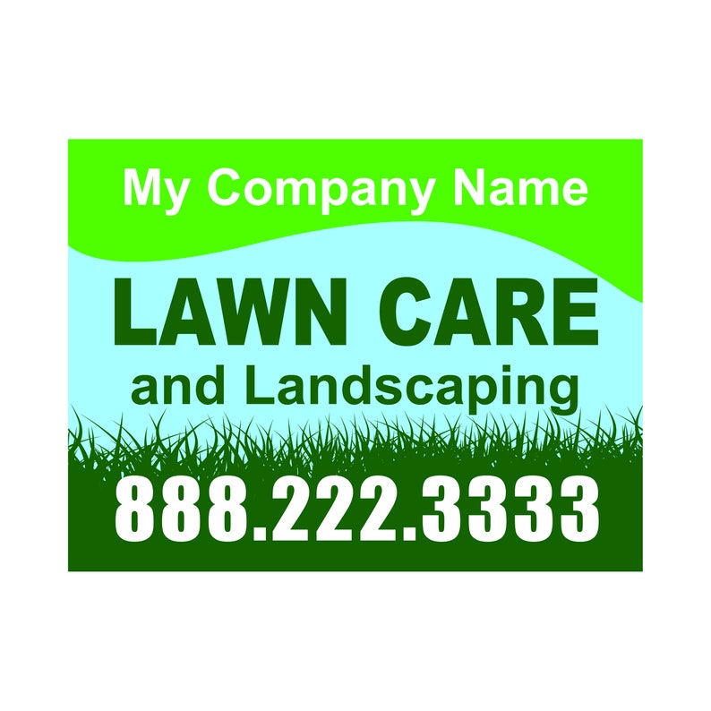 Lawn Care Yard Sign, Editable Print Template Pdf, Landscaping Sign