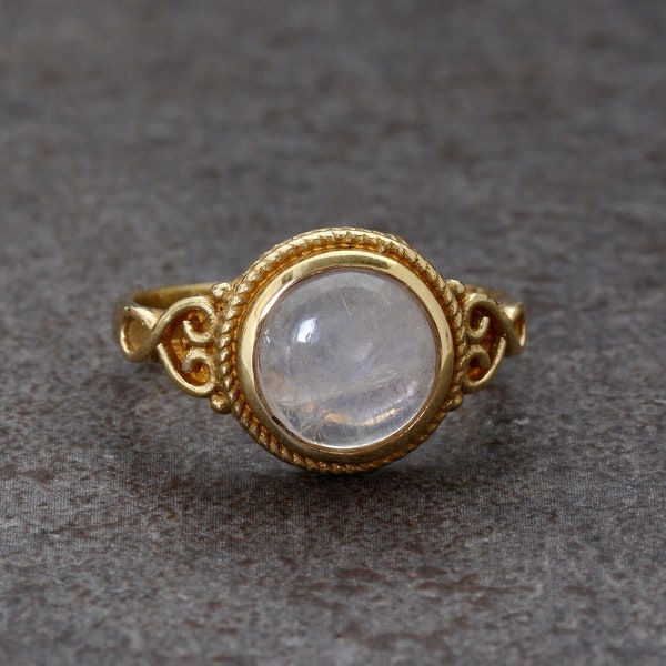 Moonstone Ring/Handmade Ring/Statement Ring/Vintage Ring/Unique Ring/Dainty Ring/Boho Ring/Anniversary Ring/Deco Ring/Gift For Her