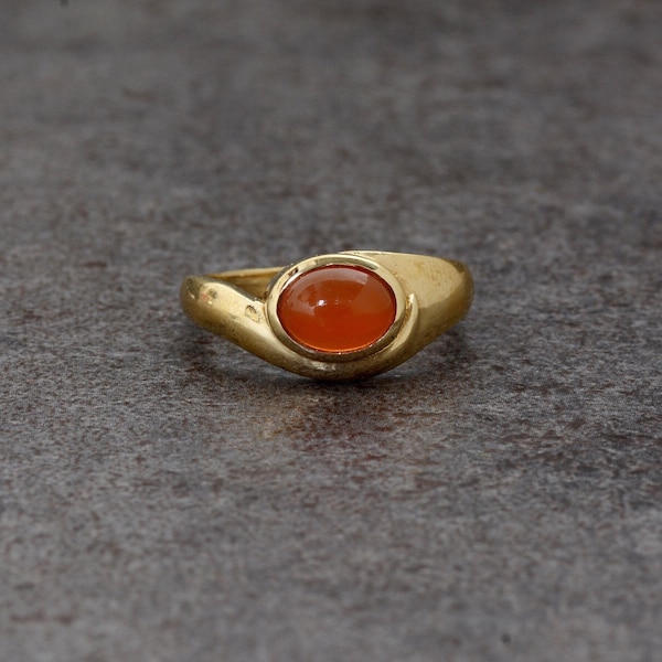 Carnelian Ring,Gold Ring,Vintage Ring,Statement Ring,Unique Ring,Dainty Ring,Women Ring,Boho Ring,Anniversary Ring,Wedding Ring,Gift For Her