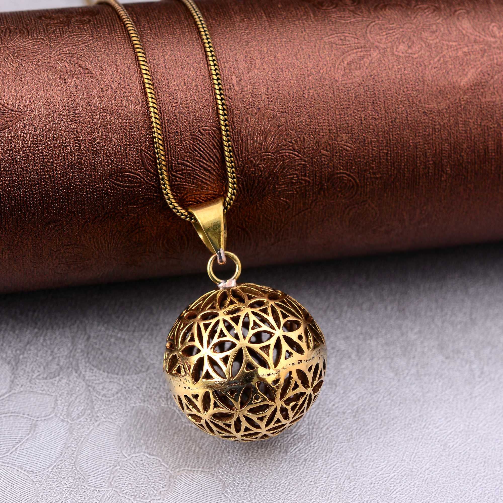 Brass Harmony Ball Pendant: Balinese Angel Caller Necklace - Etsy