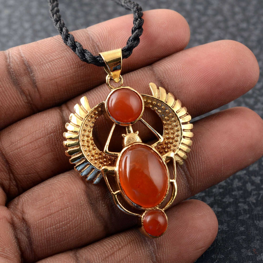 Scarab Ancient Egyptian Gold Necklace Golden Scarab Necklace