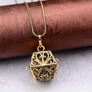 Angel Caller Bola Necklace: Handmade Brass Harmony Bell, Boho Maternity Gift