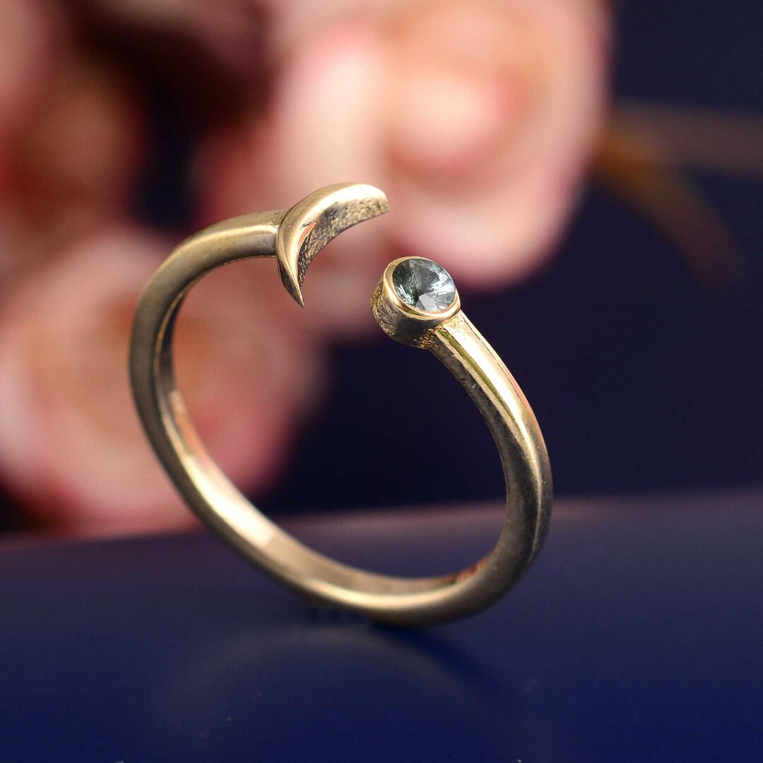 Tiny Aquamarine Ring,stacking Ring,pinky Finger Ring,women Ring ...