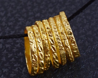 Hammered Gold Filled Stackable Ring: Dainty Midi Ring