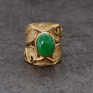 Natural Green jade gemstone Ring,Handmade Ring,Unique Ring,Boho Ring,Men Ring,Anniversary Ring,Vintage Ring,Gift Ring,Deco Ring,Gift For Her