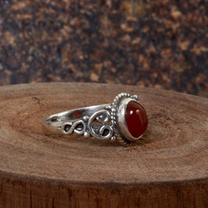 Carnelian Ring,Handmade Ring,925 Sterling Silver Ring,Vintage Ring,Unique Ring,Anniversary Ring,Wedding Ring,Boho Ring,Deco Ring,Gift Ring