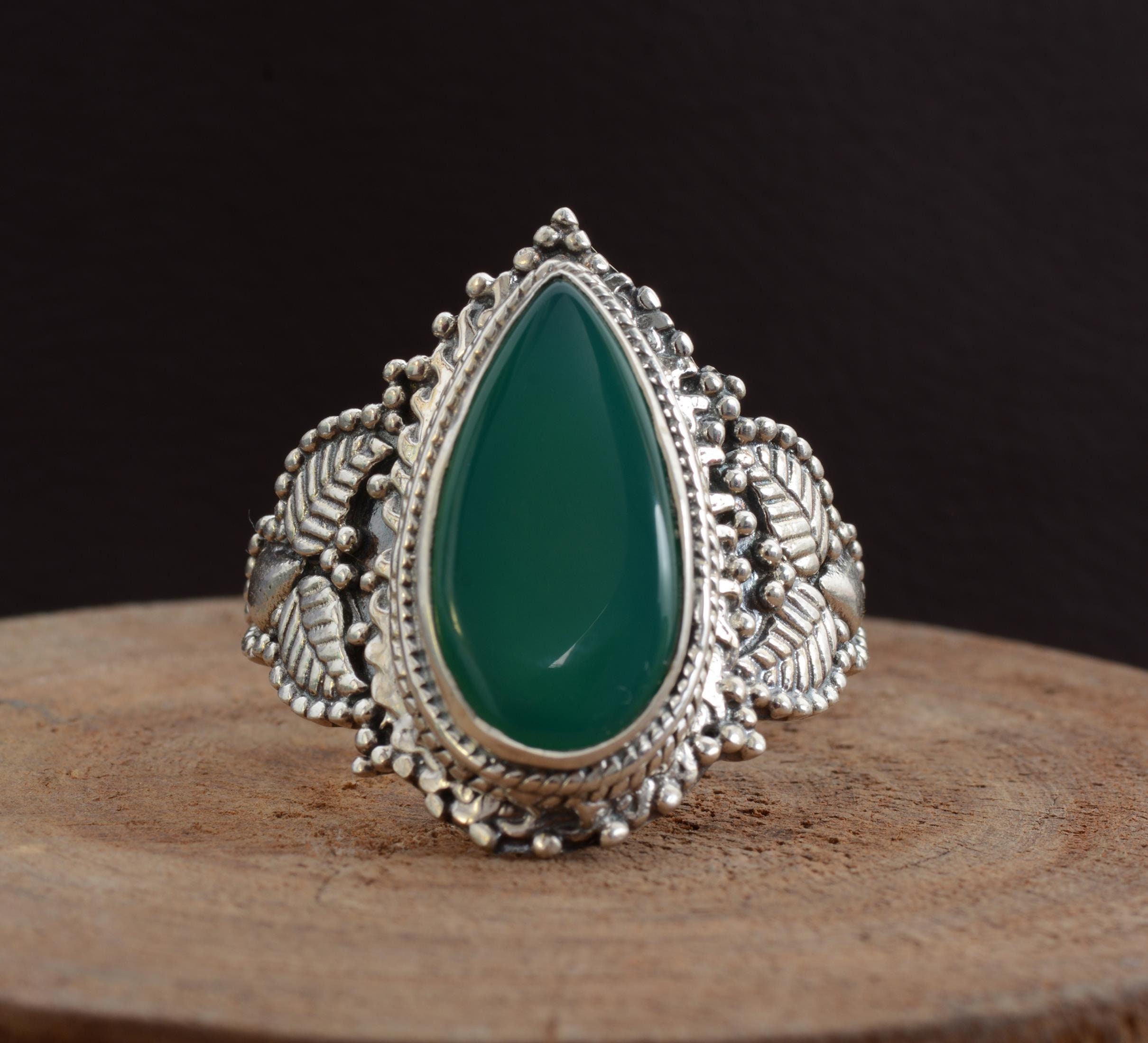 Green Onyx Silver ringHandmade ring925 sterling silver | Etsy