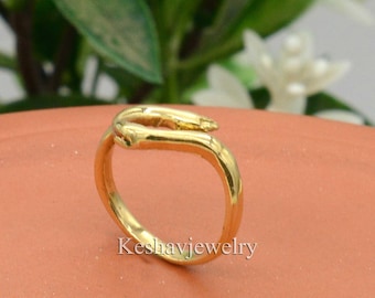 Handmade Brass Snake Ring: Ancient Style Serpent Wrap Jewelry