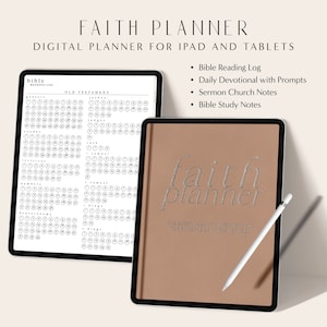 Christian Digital Planner with Daily Devotional, Digital Prayer Journal, Digital Bible Journal, Faith Planner, Devotional