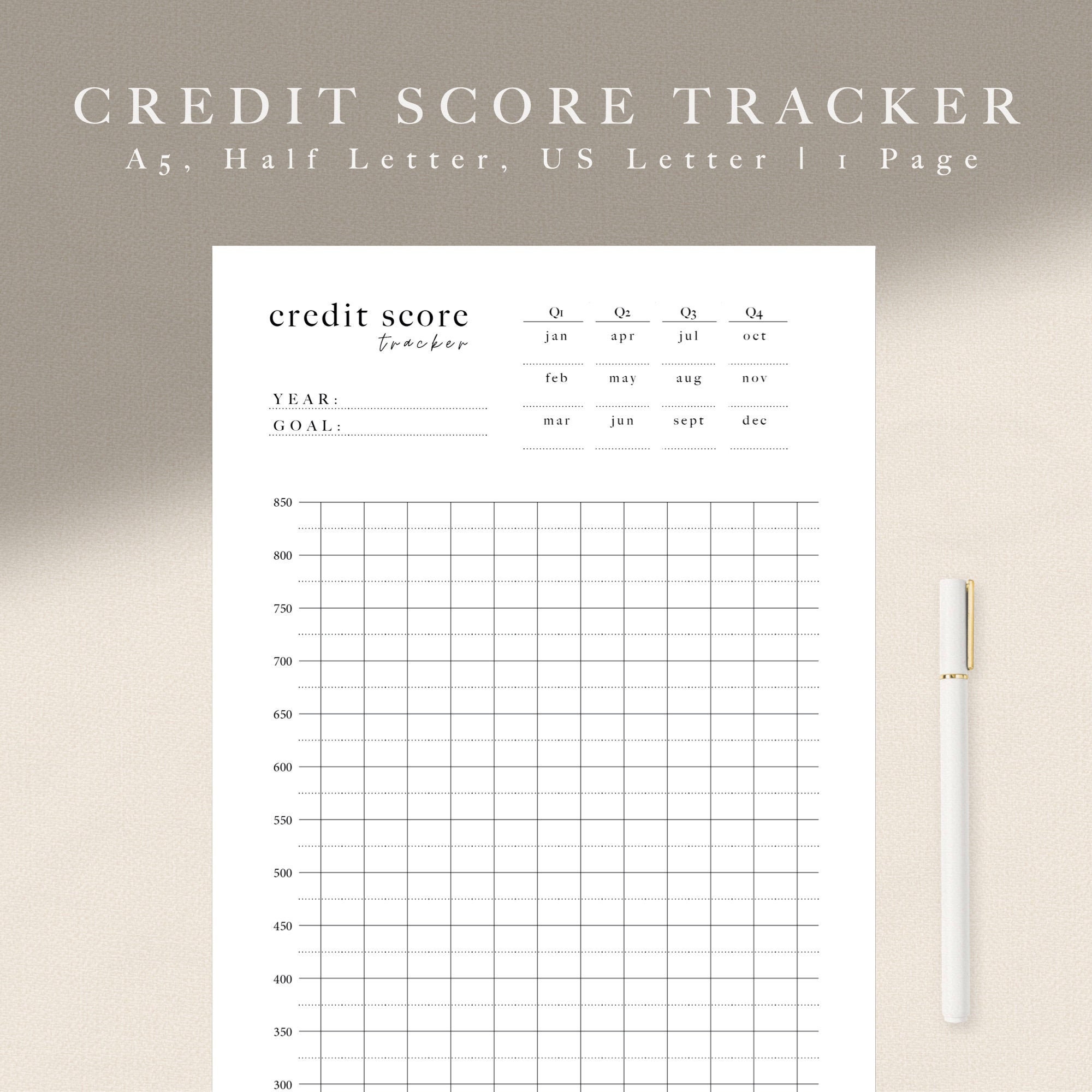 credit-score-tracker-planner-printable-credit-score-planner-etsy