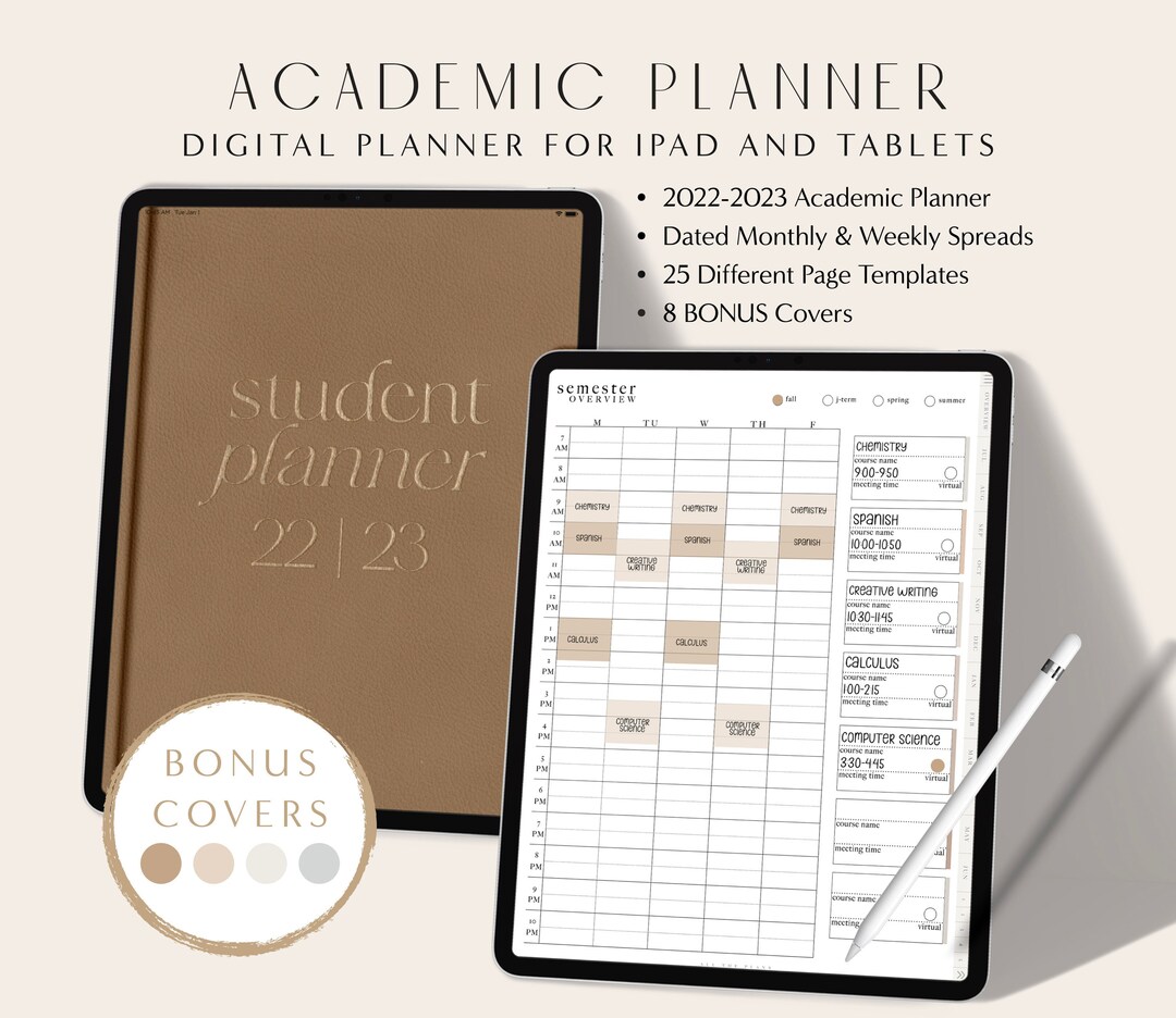 Digital Academic Planner Digital Student Planner School - Etsy Canada
