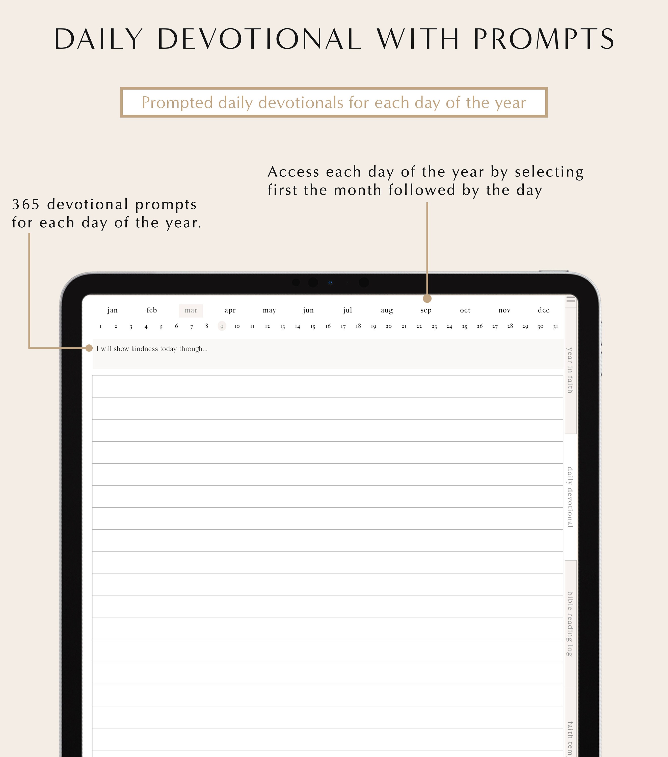 Christian Digital Planner With Daily Devotional, Digital Prayer Journal ...