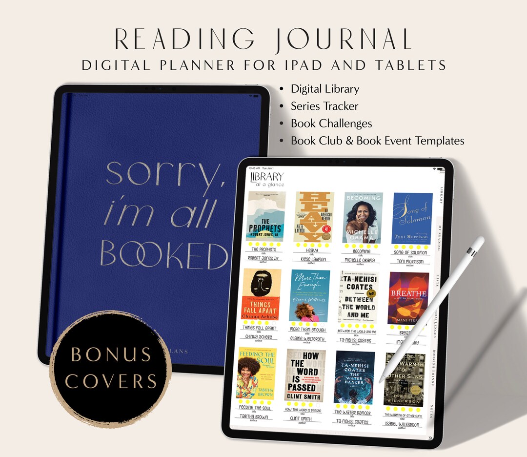Digital Reading Journal, Reading Planner, Digital Book Journal, Book ...