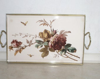Staffordshire 1949 Rose Tray - metal and polycarbonate  44 x 24 x 2.5 cm