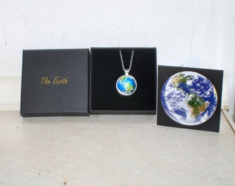 Earth Pendant - necklace with box and display/info card