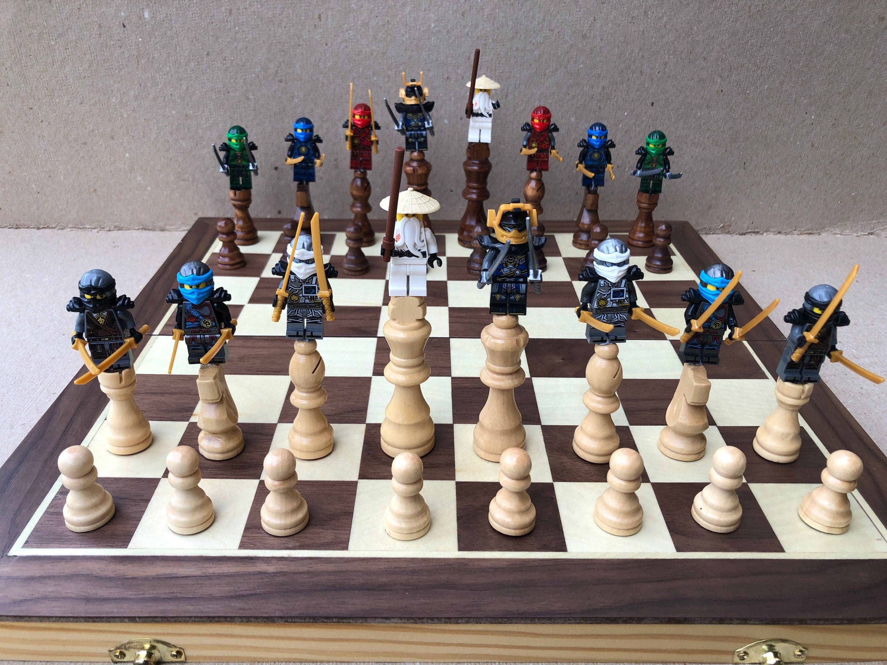 Ninja 4 Block Chess Set Etsy